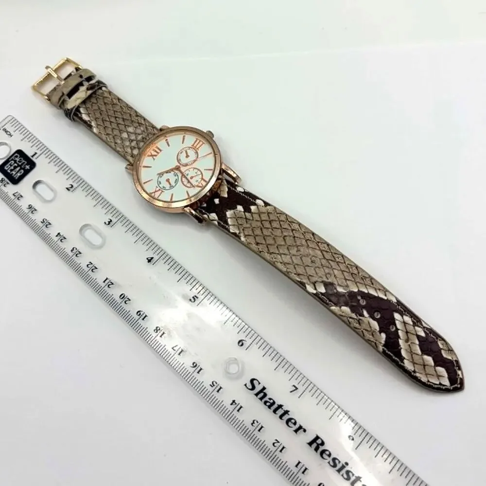 Rose Gold Faux Snake Print Watch